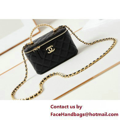 Chanel Lambskin, Resin & Gold-Tone Metal Clutch with Chain Bag AP3820 Black 2025